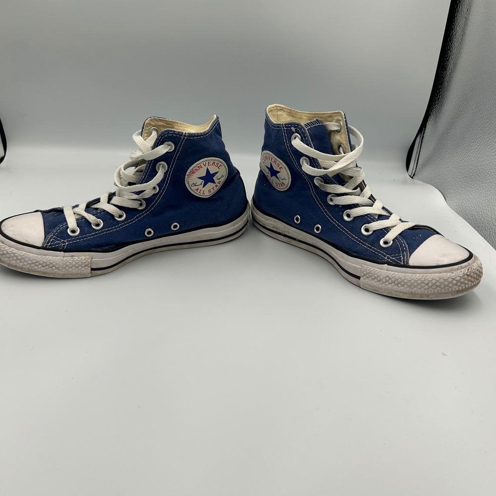 Converse Chuck Taylor High Top Unisex M6 W8 Blue Canvas Sneakers 151168F - Picture 3 of 9